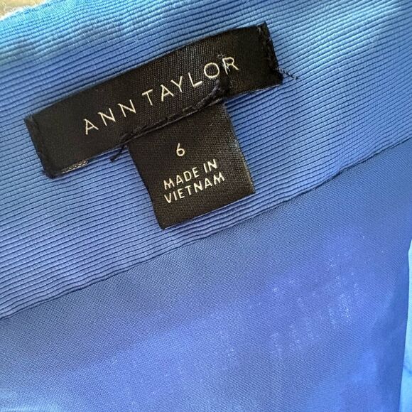 Ann Taylor Blue Tweed Sleeveless Dress Size 6 - Picture 4 of 9